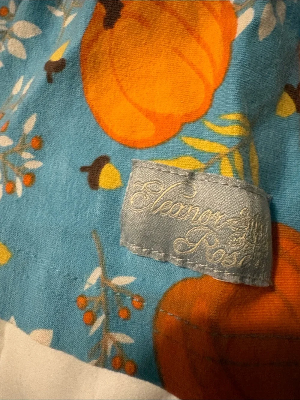 Eleanor Rose Blue Pumpkin Print Dress with Orange Leggings